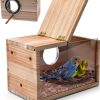 Parakeet Nesting Box GINDOOR Transparent Acrylic Bird House-0