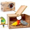 Parakeet Nesting Box Tierecare Bird Nest with Acrylic Front & Perch-0