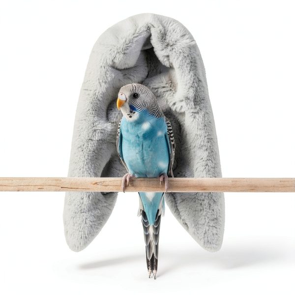 Cozy Bird Blanket by Wontee Bird Nest Medium Grey Plush Hammock-2