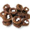 GXXMEI 24PCS/Set Small Faux Bird Nest with Eggs for Crafts, Artificial Rattan Birds Nest for Easter Wedding Home Party Christmas Tree Decoration (8pcs Mixed Small Size Nest, 16pcs Eggs)-4