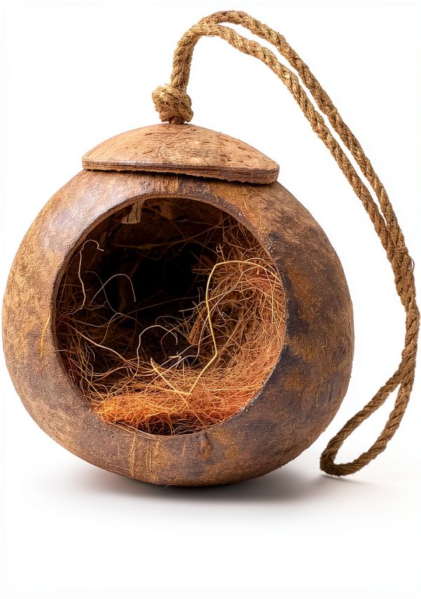Bird Nest Coconut Shell House 2 Pack by AHBLQD for Parakeet Breeding-5