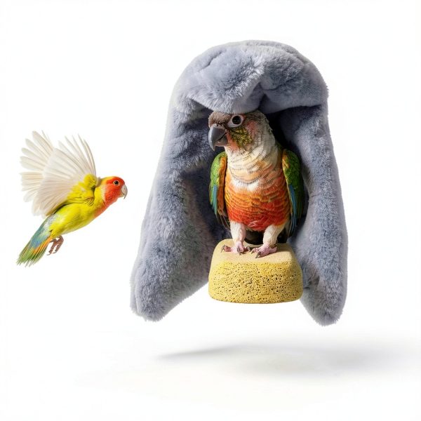 Cozy Bird Blanket by Wontee Bird Nest Medium Grey Plush Hammock-1