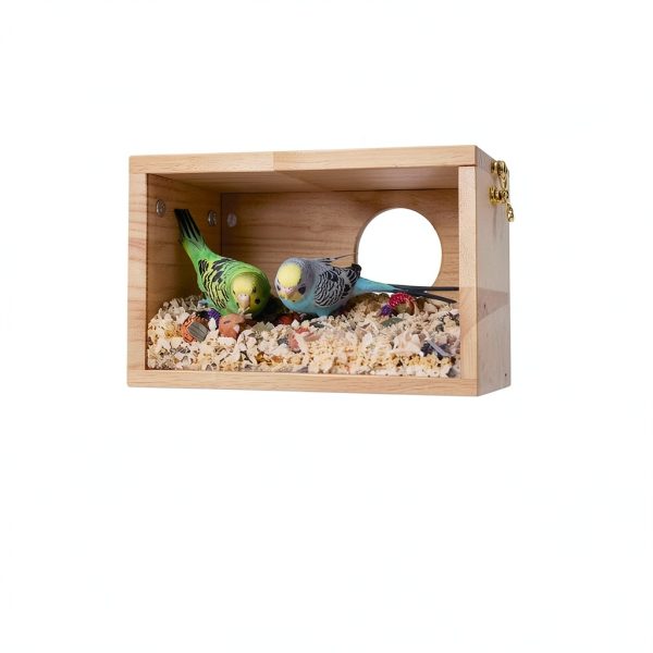 Parakeet Nesting Box GINDOOR Transparent Acrylic Bird House-6
