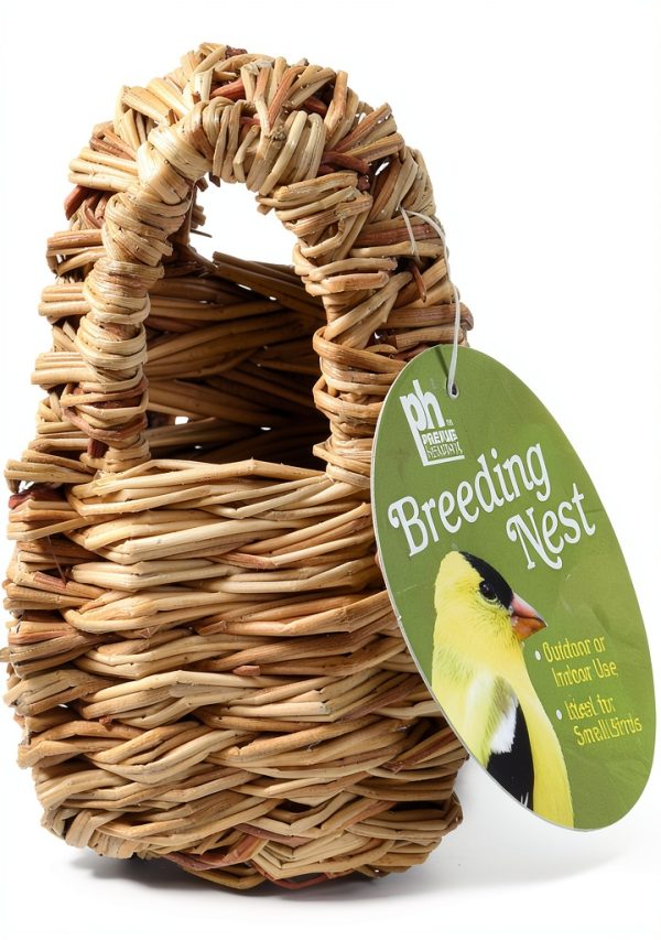 Finch Covered Twig Birds Nest Prevue Pet Products 4-Inch Natural-1