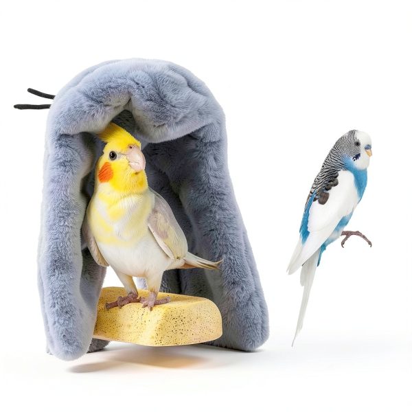 Cozy Bird Blanket by Wontee Bird Nest Medium Grey Plush Hammock-4