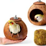 Bird Nest Coconut Shell House 2 Pack by AHBLQD for Parakeet Breeding-0
