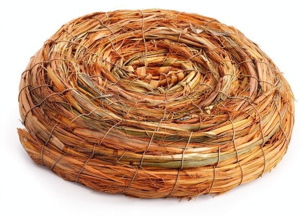 6 Packs Woven Straw Bird Nests, 8" Handmade Flat Base Spawning Nest, Small Animal Breeding Bed Hatch House Cage Accessories for Dove Pigeon Parrot Cuckoo Sparrow Rabbits Chinchillas Hamster-2