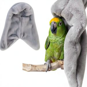 Bird Buddy Corner Fleece Bird Blanket Cozy Bird Bed Warmer Parrot House for Cage Hanging Hammock Toy for Greys Amazons Parakeet Cockatiel Conure Lovebirds Finch Canaries(M)-0