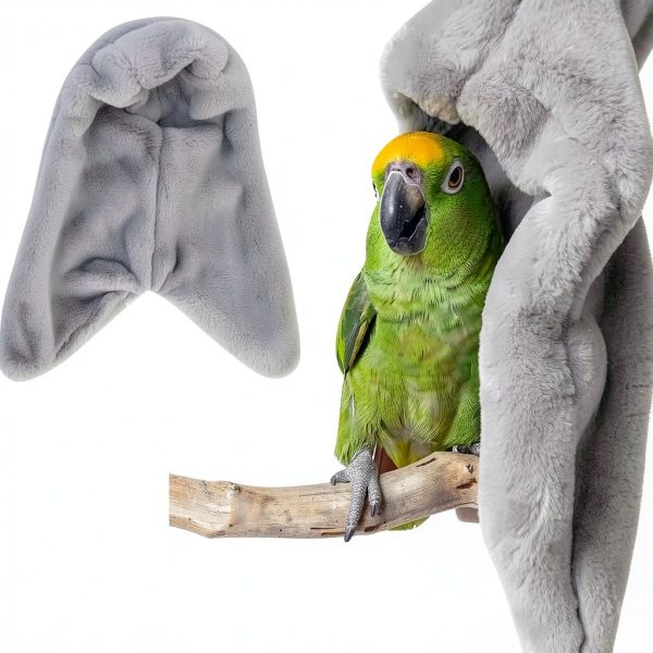 Bird Buddy Corner Fleece Bird Blanket Cozy Bird Bed Warmer Parrot House for Cage Hanging Hammock Toy for Greys Amazons Parakeet Cockatiel Conure Lovebirds Finch Canaries(M)-0